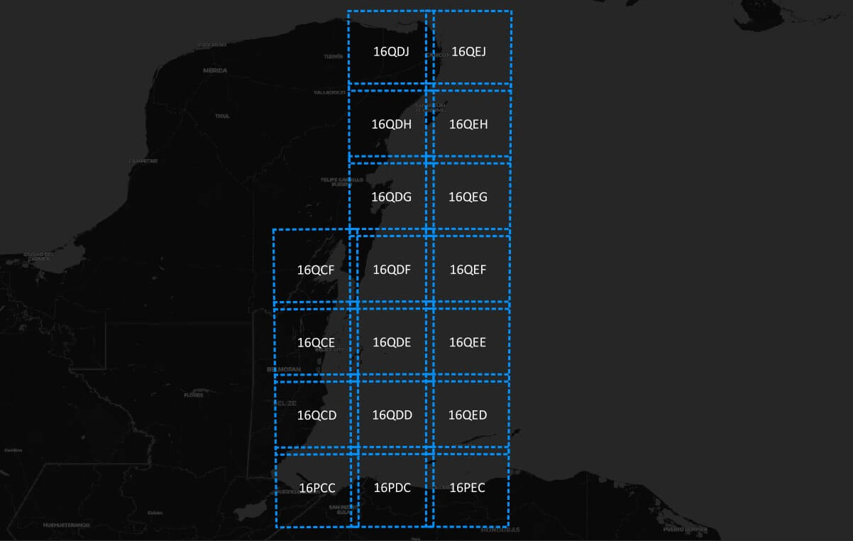 Tiles de Sentinel-2 procesados.